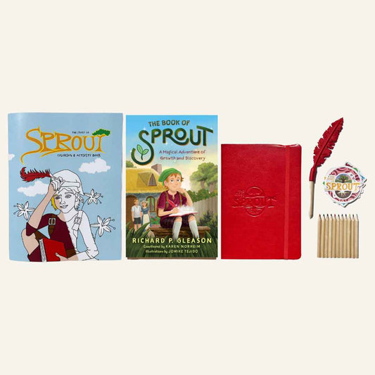The Mighty Sprout Gift Box: Paperback Book, Coloring Book, Colored Pencils, Quill Topper, Journal and Stickers