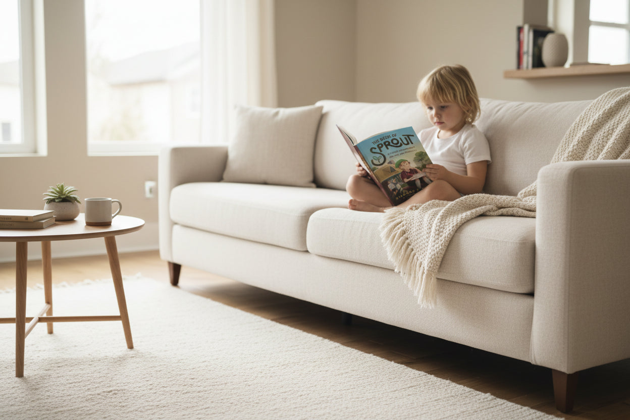 child reading The Book of Sprout